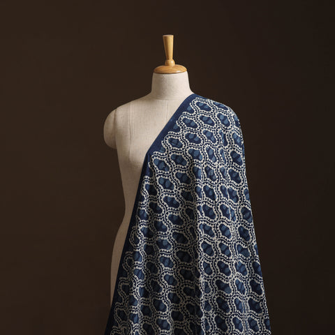 Blue - Bagru Indigo Hand Block Print Natural Dyed Cotton Fabric 10