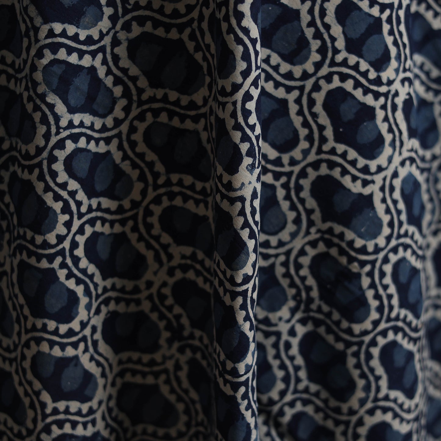 Blue - Bagru Indigo Hand Block Print Natural Dyed Cotton Fabric 10