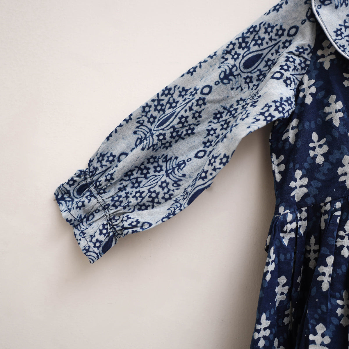 Pure Cotton Girls Frock Dress in Indigo Bagru Block Print (3-4 Years) 52