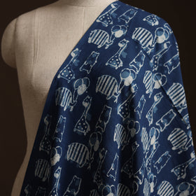 Blue - Bagru Indigo Hand Block Print Natural Dyed Cotton Fabric 12