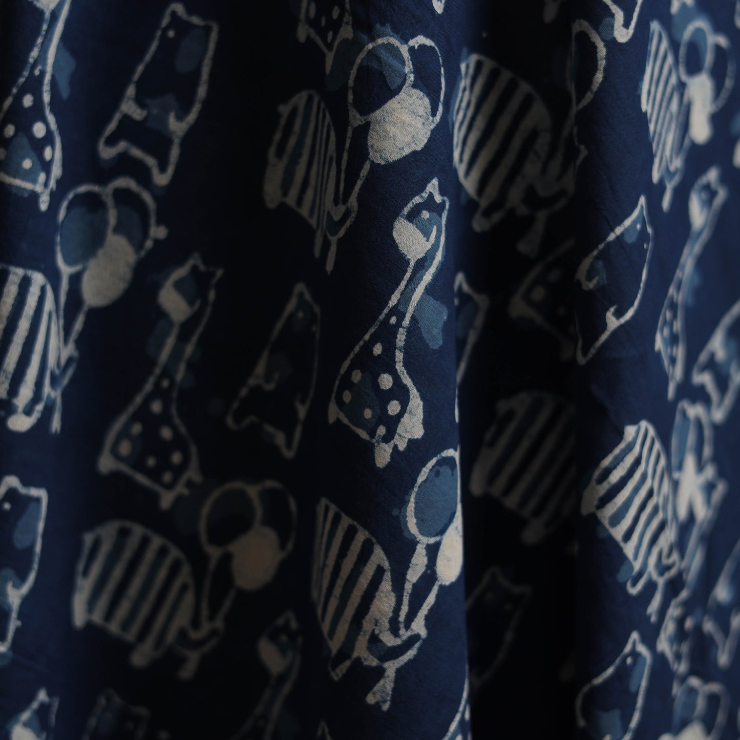 Blue - Bagru Indigo Hand Block Print Natural Dyed Cotton Fabric 12