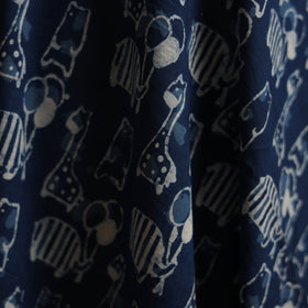 Blue - Bagru Indigo Hand Block Print Natural Dyed Cotton Fabric 12