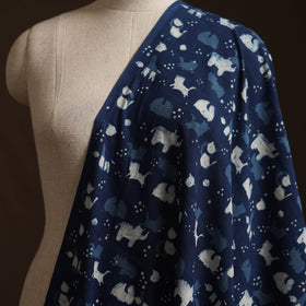 Blue - Bagru Indigo Hand Block Print Natural Dyed Cotton Fabric 13