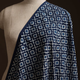Blue - Bagru Indigo Hand Block Print Natural Dyed Cotton Fabric 14