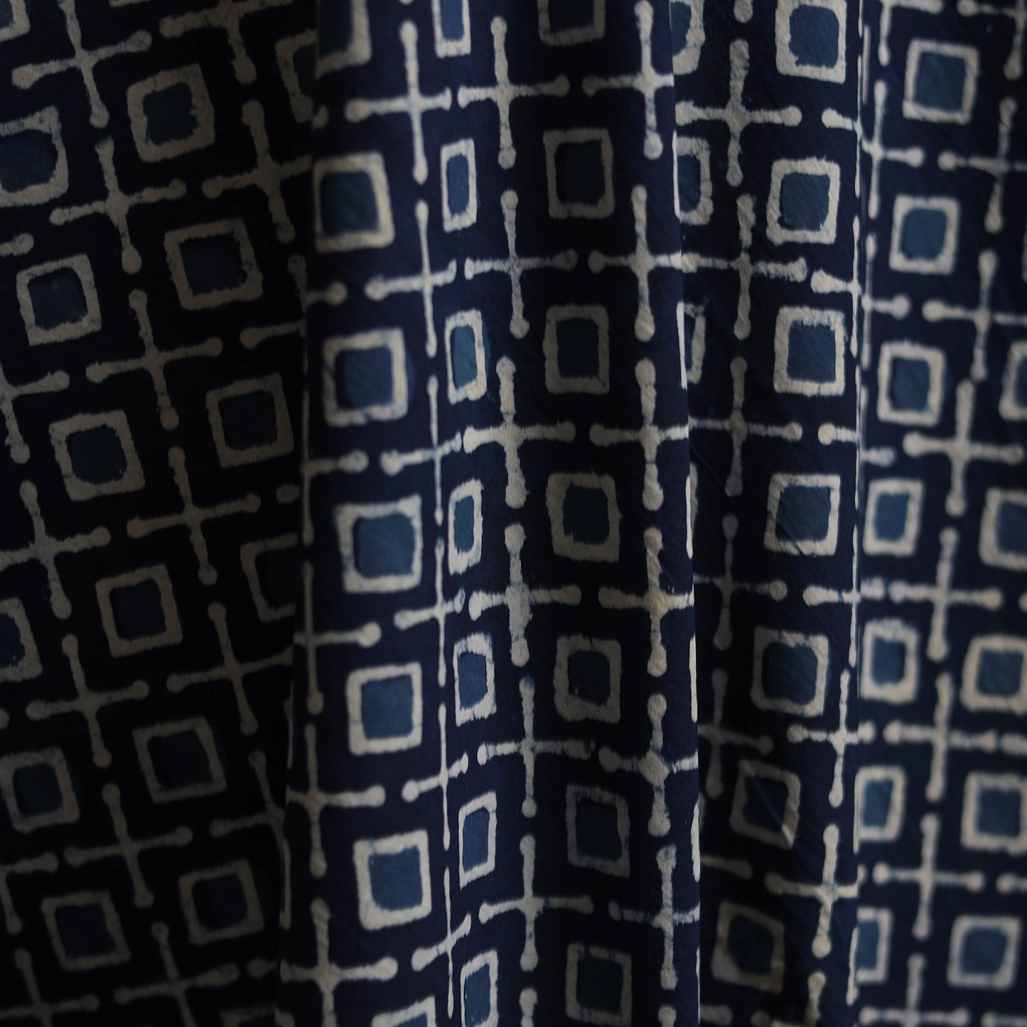 Blue - Bagru Indigo Hand Block Print Natural Dyed Cotton Fabric 14