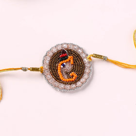 Round Ganesha - Handmade Beadwork Rakhi by Jugni 20