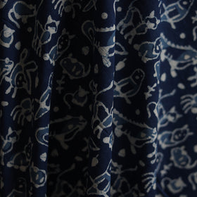 Blue - Bagru Indigo Hand Block Print Natural Dyed Cotton Fabric 16