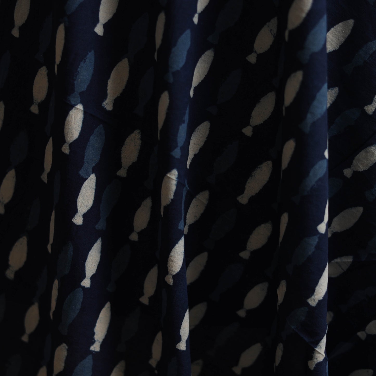 Blue - Bagru Indigo Hand Block Print Natural Dyed Cotton Fabric 17