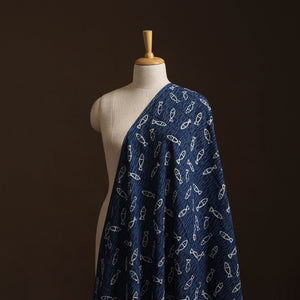 Blue - Bagru Indigo Hand Block Print Natural Dyed Cotton Fabric 19