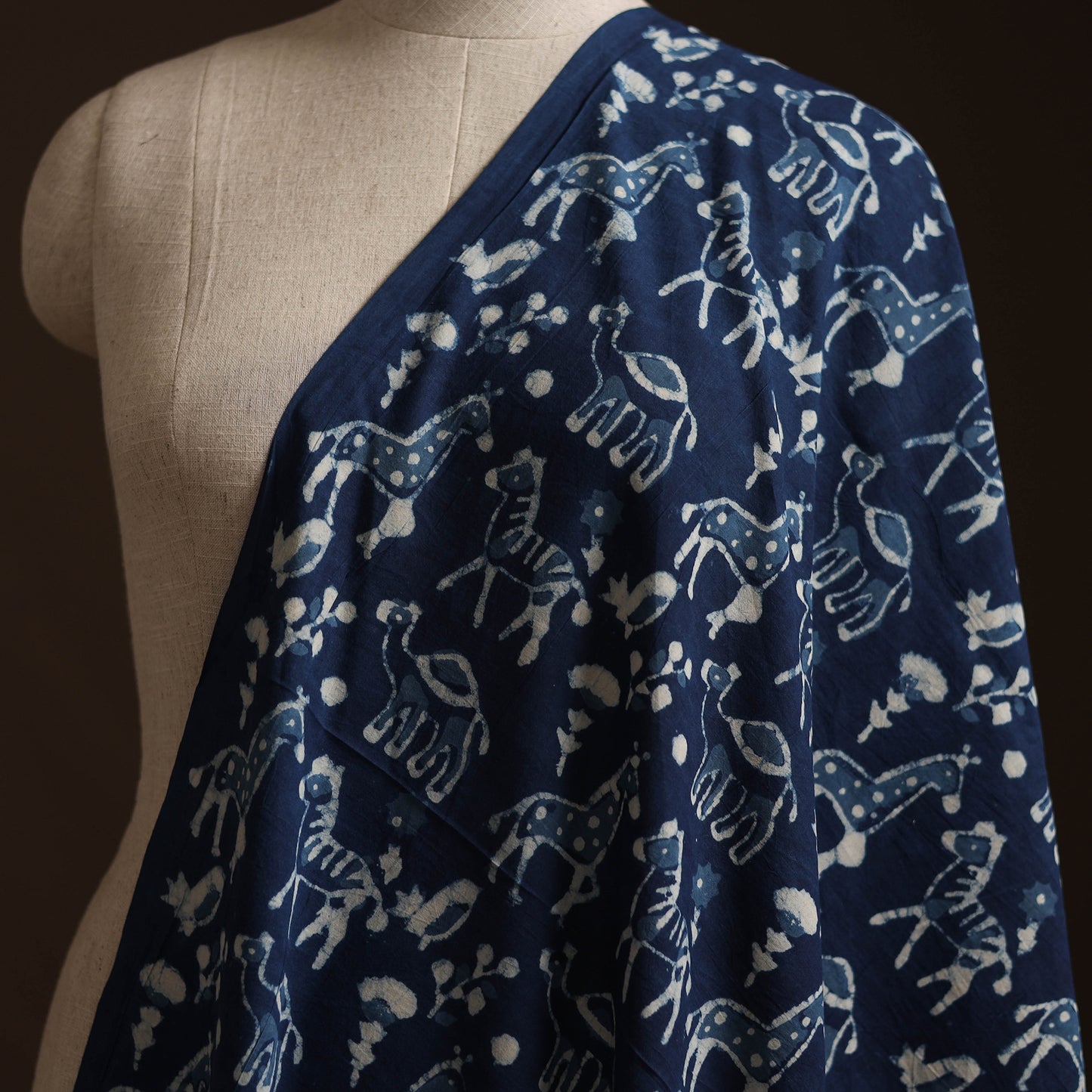 Blue - Bagru Indigo Hand Block Print Natural Dyed Cotton Fabric 21