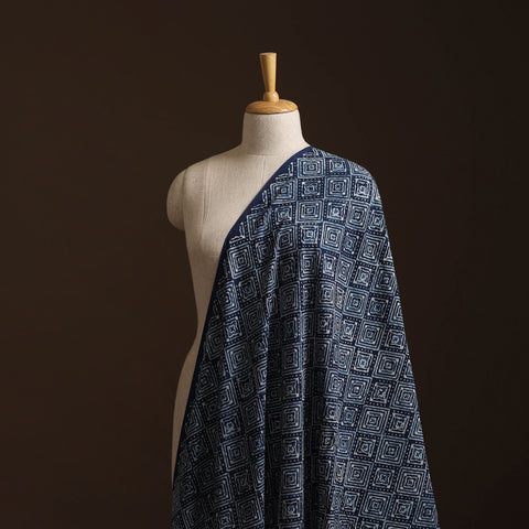 Bagru Indigo Hand Block Print Natural Dyed Cotton Fabric 22