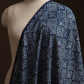 Blue - Bagru Indigo Hand Block Print Natural Dyed Cotton Fabric 22