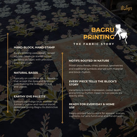 Bagru Indigo Hand Block Print Natural Dyed Cotton Fabric 03