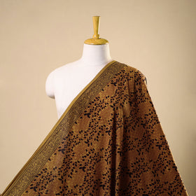 Brown - natural dyed cotton bagh fabric 31 - handcrafted