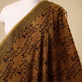Brown - natural dyed cotton bagh fabric 31 - handcrafted