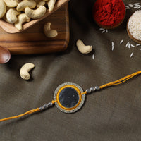 Mirror & Crochet Work Rakhi with Cashew