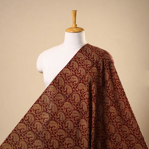 Red - natural dyed cotton bagh fabric 39 - handcrafted