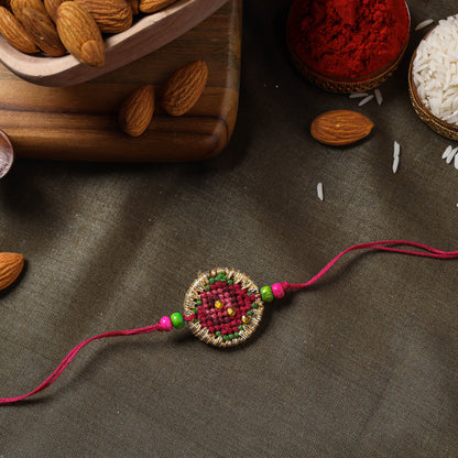 Tribal Hand Embroidered Rakhi with Almonds