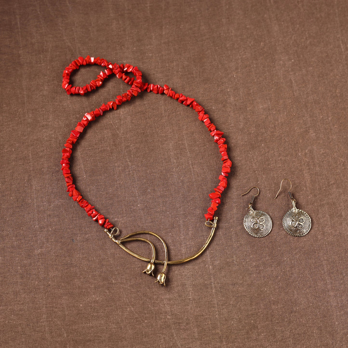 Handmade Beads Tribal Dokra Necklace Set 22