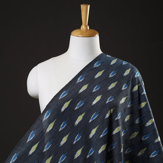 Black - Pochampally Ikat Weave Cotton Fabric 10