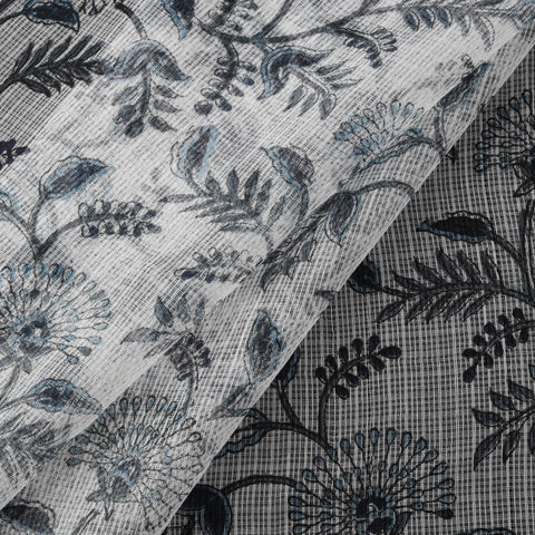 Sanganeri Hand Block Print Kota Doria Cotton Fabric 02