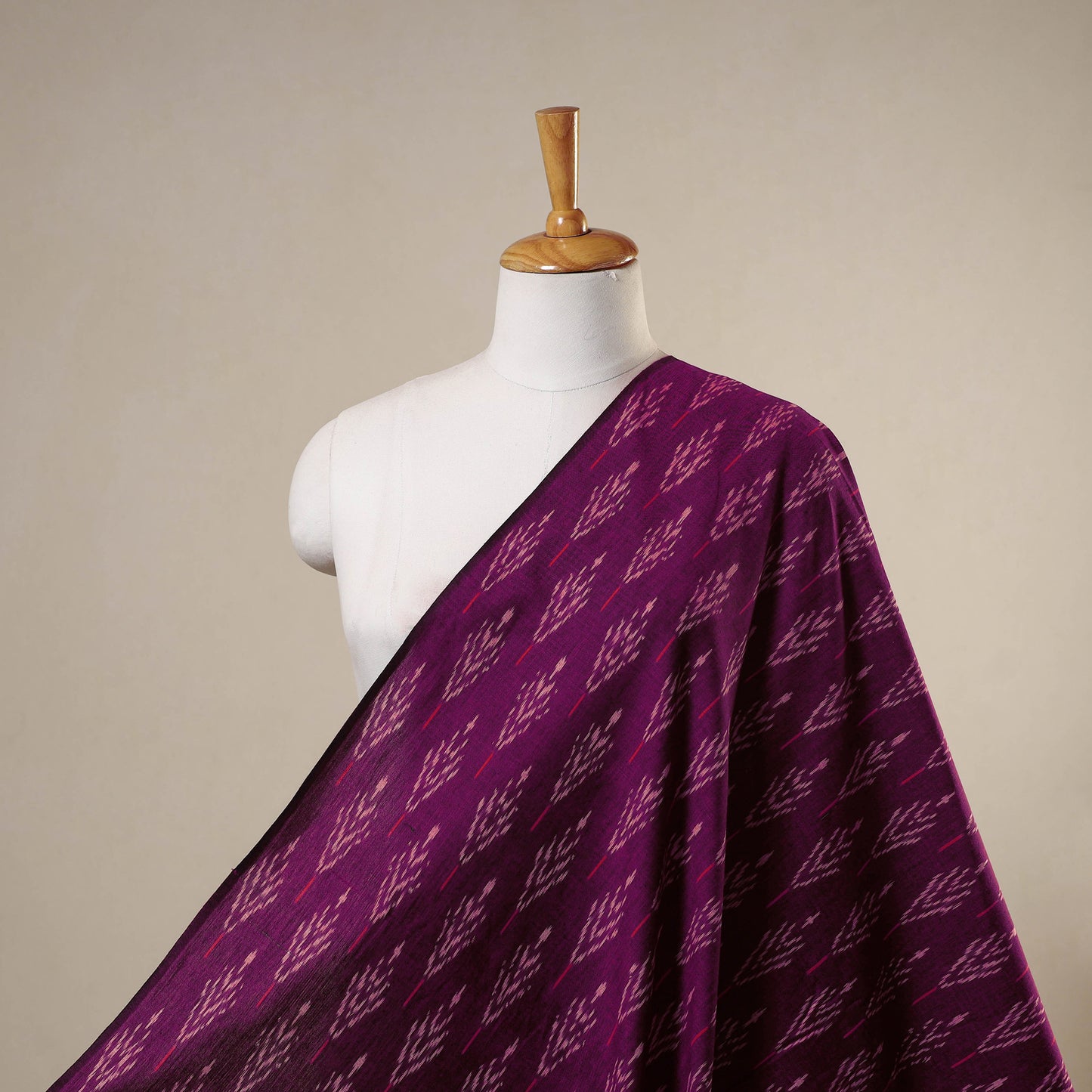 Purple - handloom cotton pochampally double ikat fabric 04