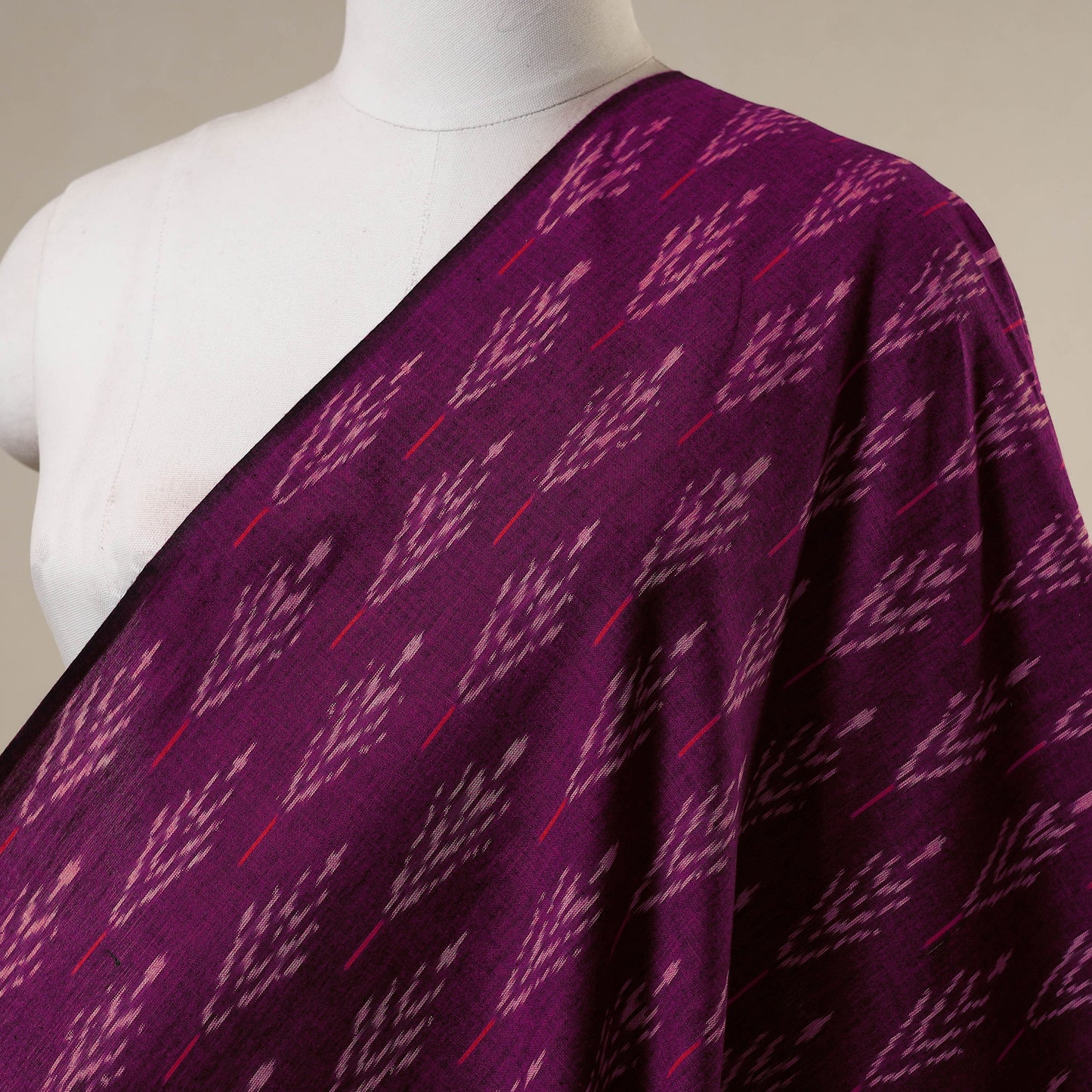 Purple - handloom cotton pochampally double ikat fabric 04