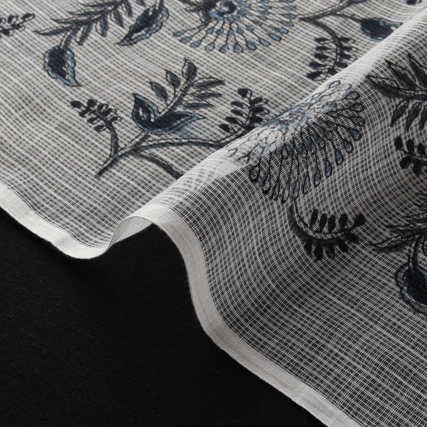 Sanganeri Hand Block Print Kota Doria Cotton Fabric 02