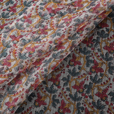 Sanganeri Hand Block Print Kota Doria Cotton Fabric 03