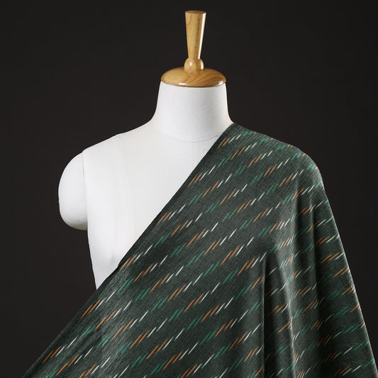 Green - Pochampally Ikat Weave Cotton Fabric 14