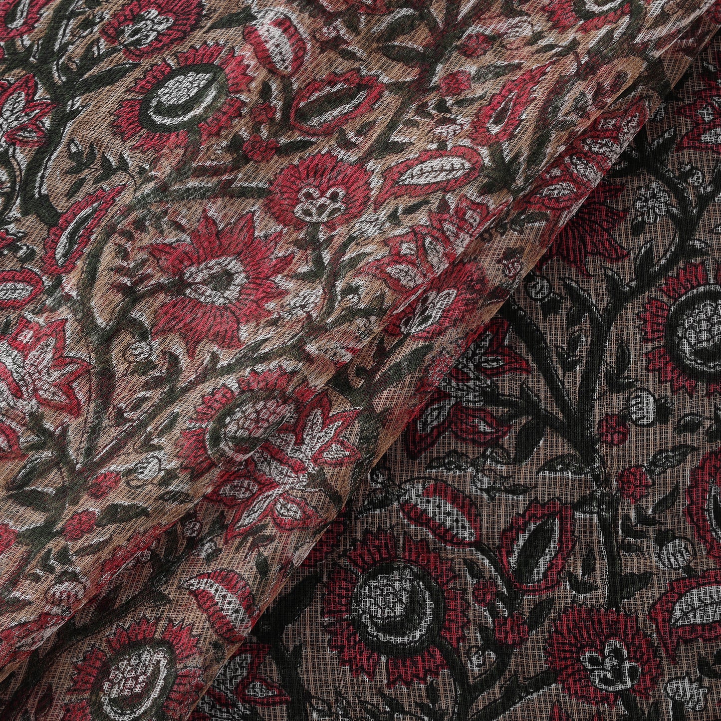 Sanganeri Hand Block Print Kota Doria Cotton Fabric 05