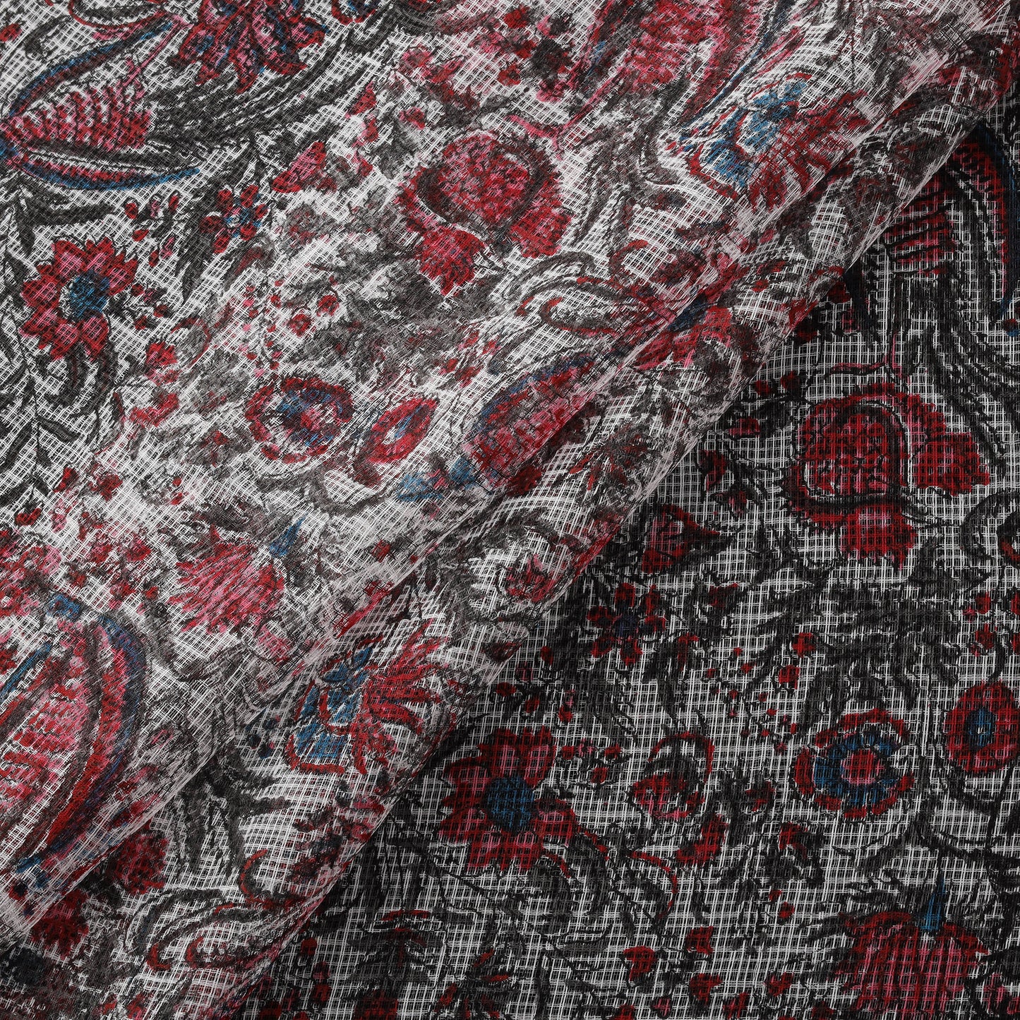 Sanganeri Hand Block Print Kota Doria Cotton Fabric 06