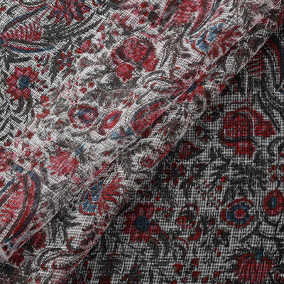 Sanganeri Hand Block Print Kota Doria Cotton Fabric 06