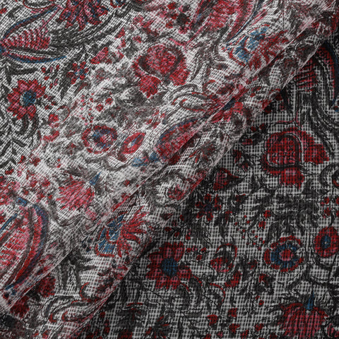 Sanganeri Hand Block Print Kota Doria Cotton Fabric 06