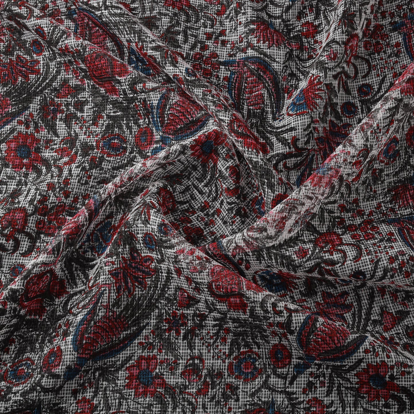 Sanganeri Hand Block Print Kota Doria Cotton Fabric 06