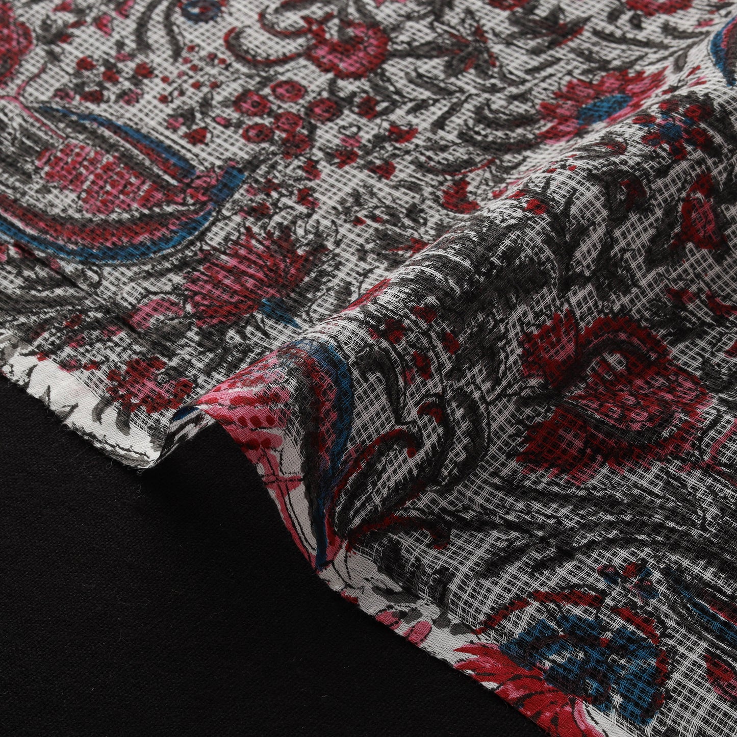 Sanganeri Hand Block Print Kota Doria Cotton Fabric 06