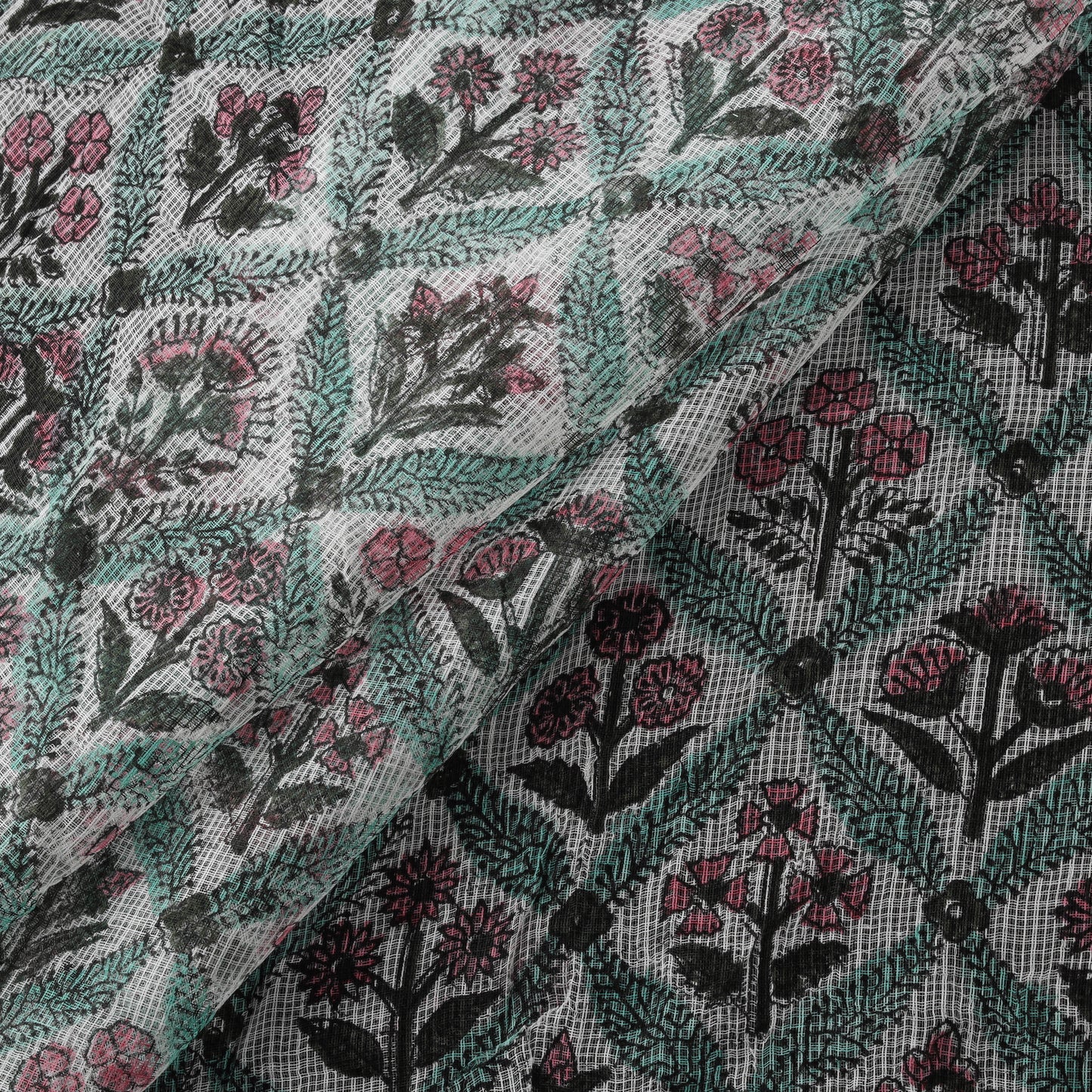 Sanganeri Hand Block Print Kota Doria Cotton Fabric 07