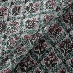 Sanganeri Hand Block Print Kota Doria Cotton Fabric 07