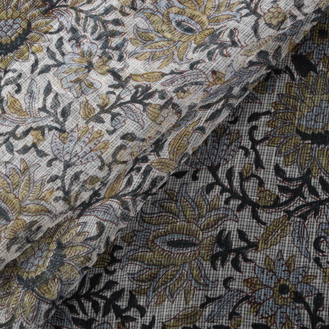 Sanganeri Hand Block Print Kota Doria Cotton Fabric 08