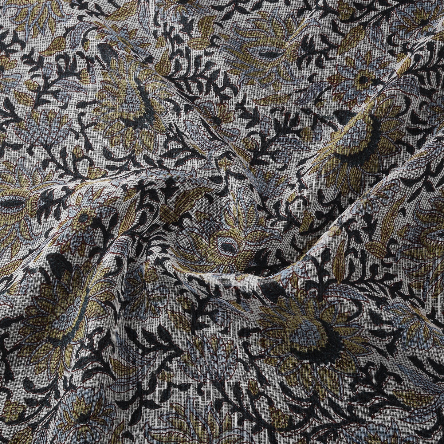 Sanganeri Hand Block Print Kota Doria Cotton Fabric 08
