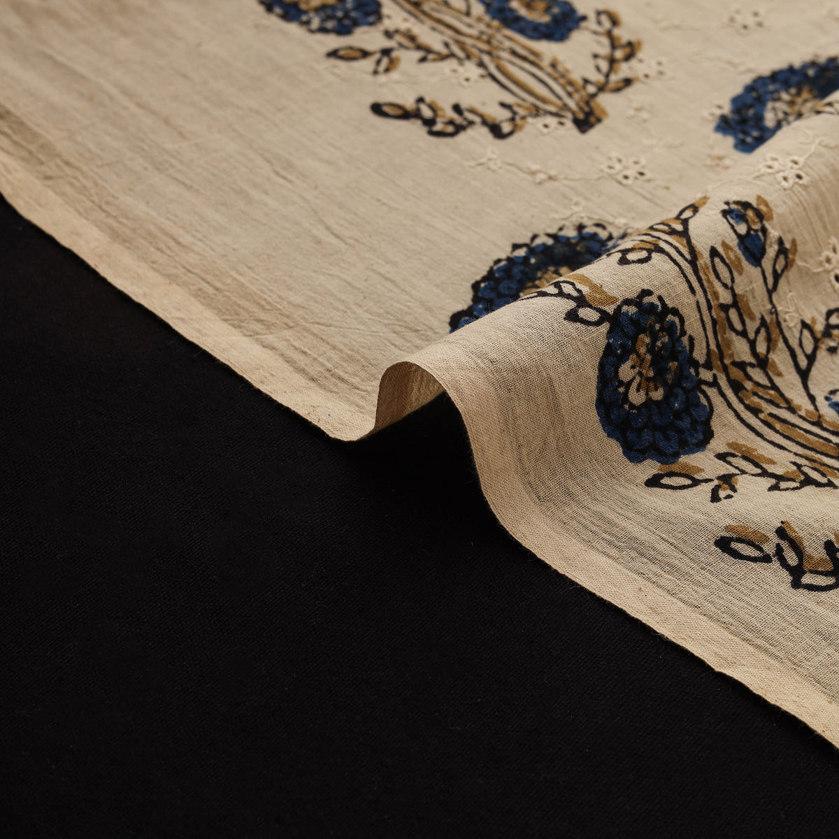 Kutch Hand Block Ajrakh Print Natural Dyed Cotton Hakoba Fabric 02