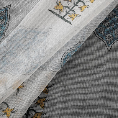 Sanganeri Hand Block Mughal Butta Print Kota Doria Cotton Fabric 13