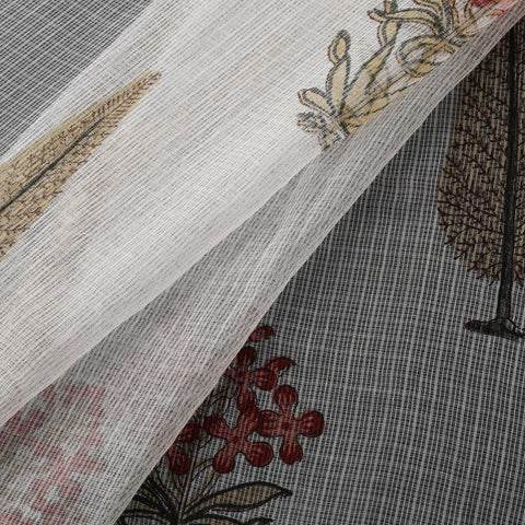 Sanganeri Hand Block Mughal Butta Print Kota Doria Cotton Fabric 14