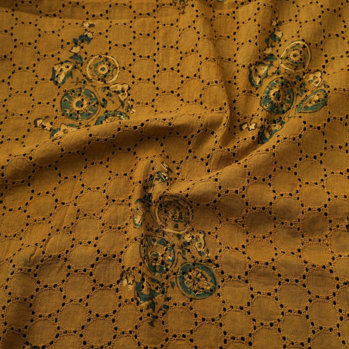 Kutch Hand Block Ajrakh Print Natural Dyed Cotton Hakoba Fabric 04