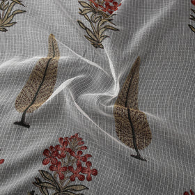 Sanganeri Hand Block Mughal Butta Print Kota Doria Cotton Fabric 14