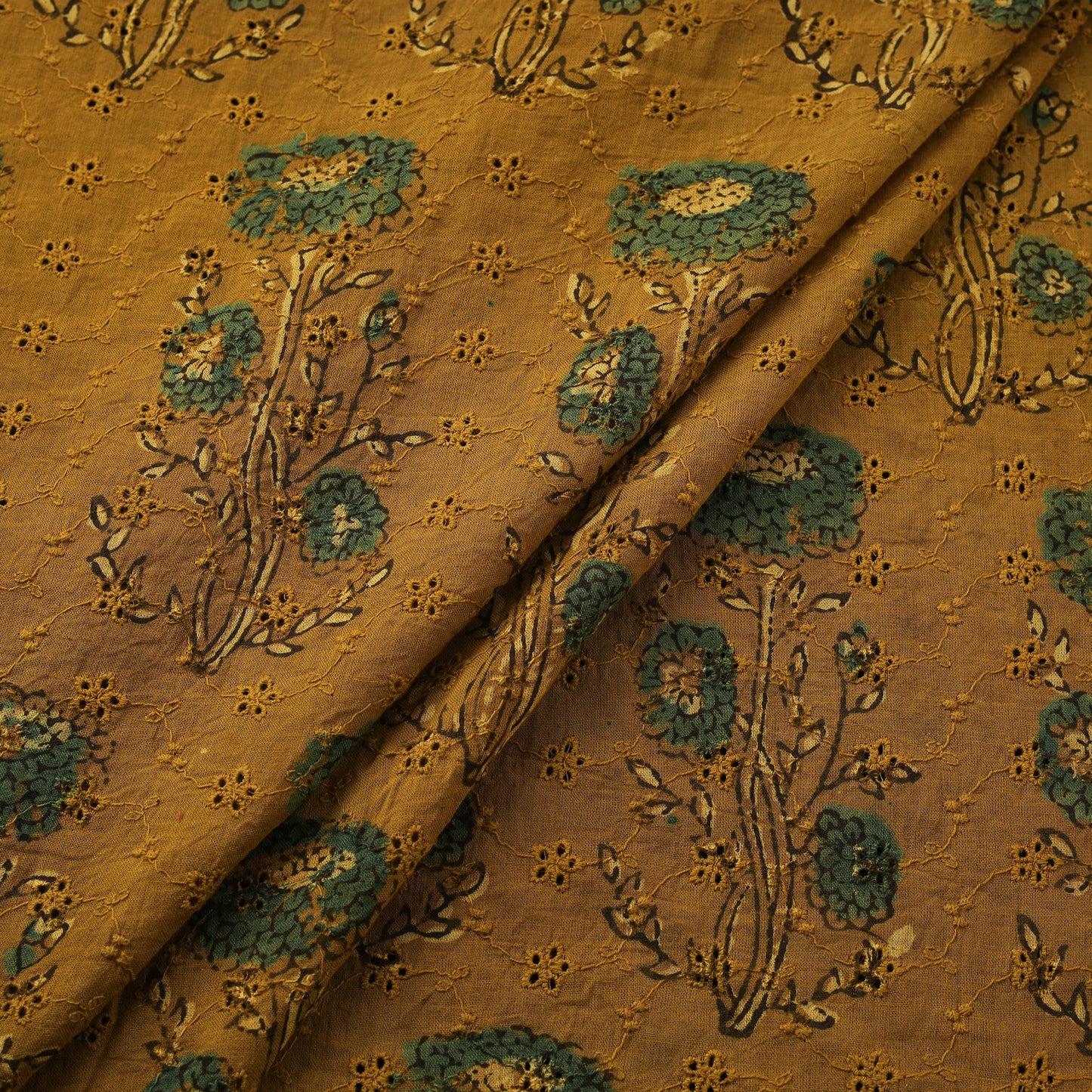 Kutch Hand Block Ajrakh Print Natural Dyed Cotton Hakoba Fabric 05