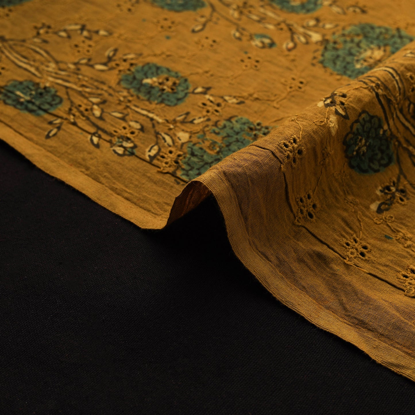 Kutch Hand Block Ajrakh Print Natural Dyed Cotton Hakoba Fabric 05