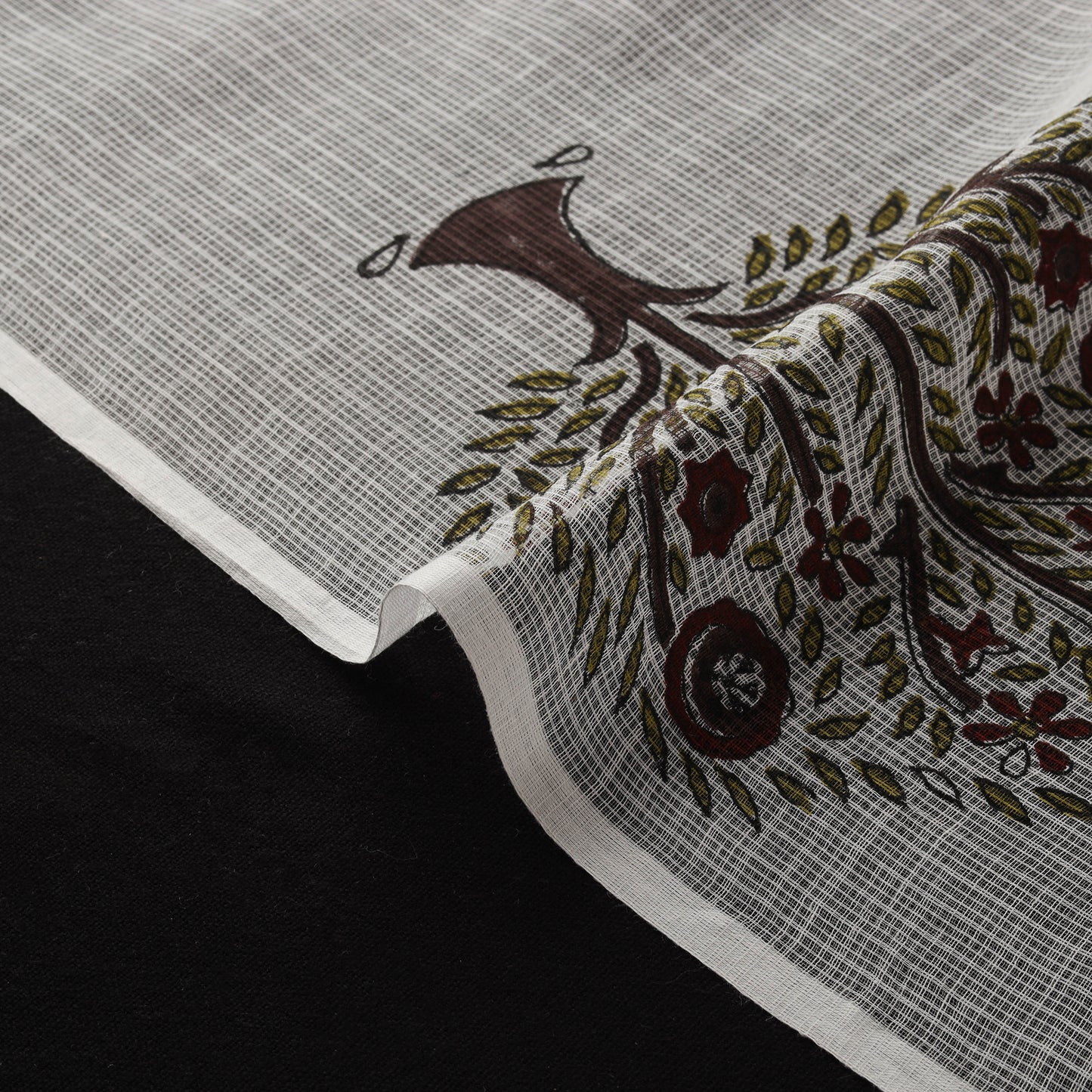 Sanganeri Hand Block Mughal Butta Print Kota Doria Cotton Fabric 15