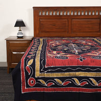 Black - Hand Batik Printed Cotton Single Bed Cover (96 x 59 in) 32