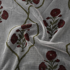 Sanganeri Hand Block Mughal Butta Print Kota Doria Cotton Fabric 16
